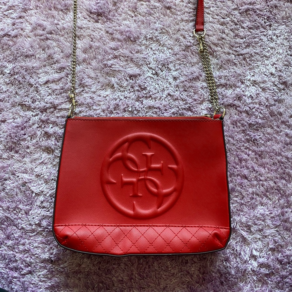 Beautiful Red leather GUESS bag